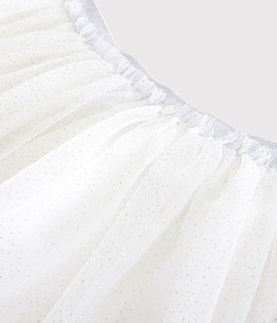 Rok van tule met lovertjes voor meisjes wit MARSHMALLOW/grijs ARGENT