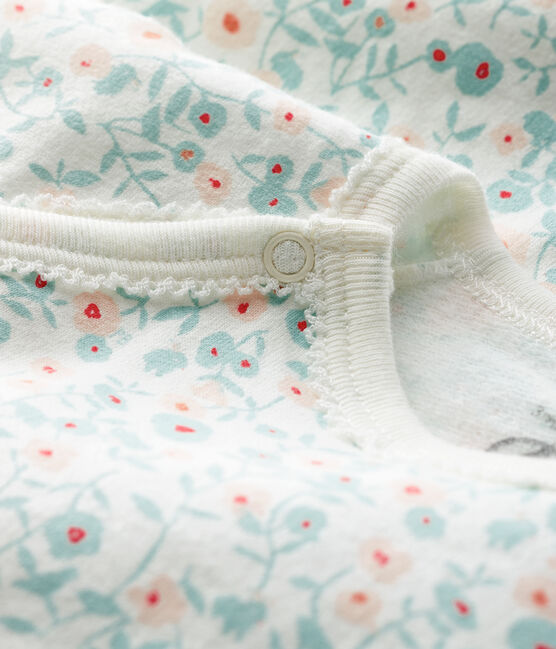 Baby molton slaappak met bloemenprint wit MARSHMALLOW/wit MULTICO