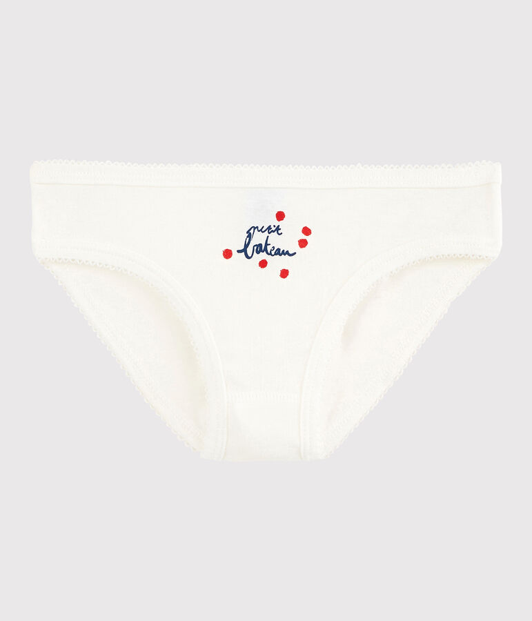 Culotte petite fille en coton blanc