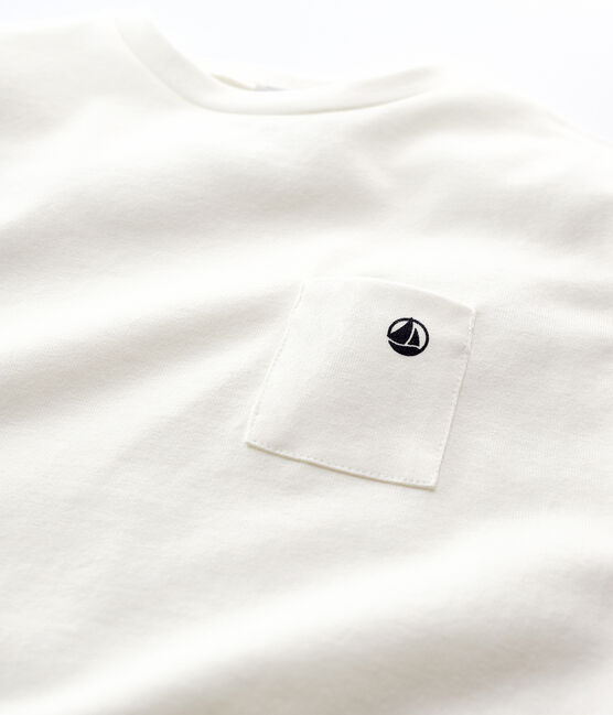 T-shirt voor jongens wit MARSHMALLOW