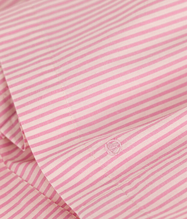 Robe manches courtes en popeline b&eacute;b&eacute; rose/rose