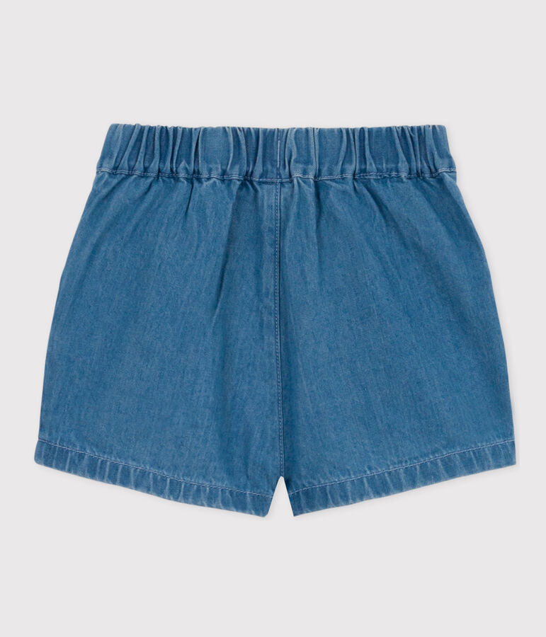 Short van lichte denim voor baby's blauw