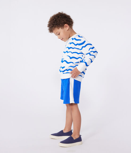 Katoenen sweatshirt met print voor kinderen wit MARSHMALLOW/wit MULTICO