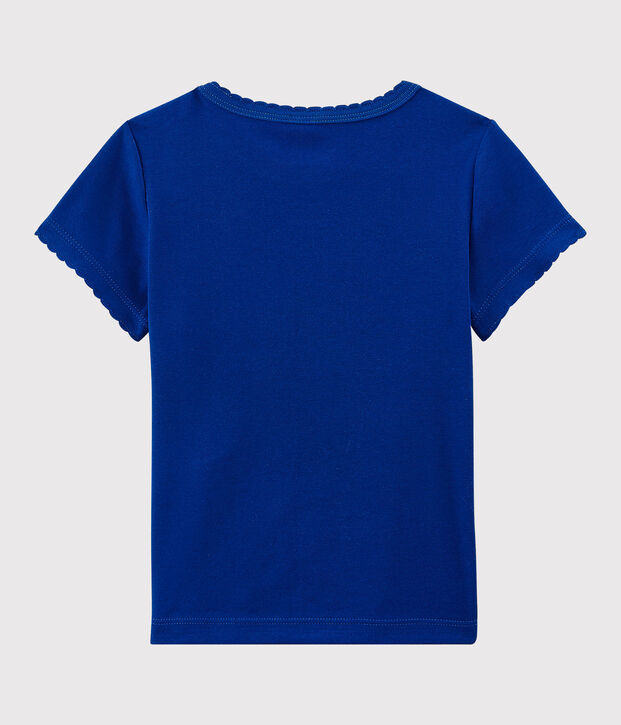 Iconisch katoenen T-shirt voor meisjes en jongens blauw