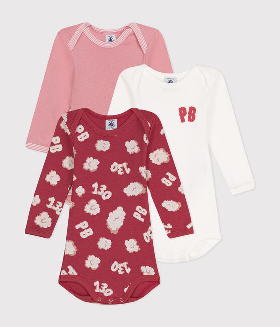 Lot de 3 bodies bébé manches longues en coton variante 3