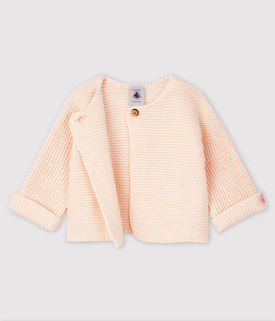 Gebreid vestje uit biokatoen voor baby's roze FLEUR