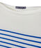 Dames-T-shirt met lange mouwen en streepjes wit MARSHMALLOW/blauw PERSE