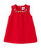 Jurk in molton met borduursel voor babymeisjes rood FROUFROU