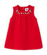 Jurk in molton met borduursel voor babymeisjes