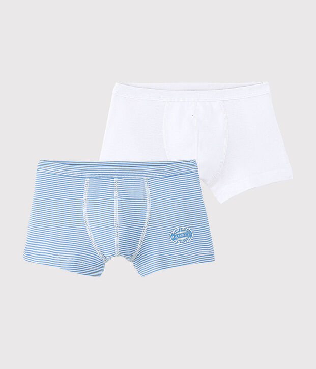 Set van 2 blauwe milleraies boxers van biologisch katoen voor kleine jongens multicouleur