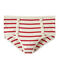 Hoge slip van gebreide stof 2x2 beige COQUILLE/rood TERKUIT