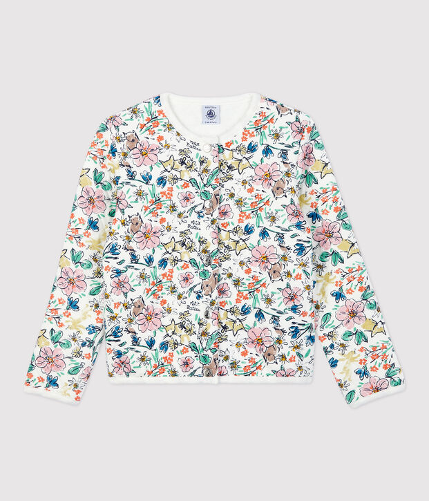 Meisjescardigan van tubic wit/multicouleur