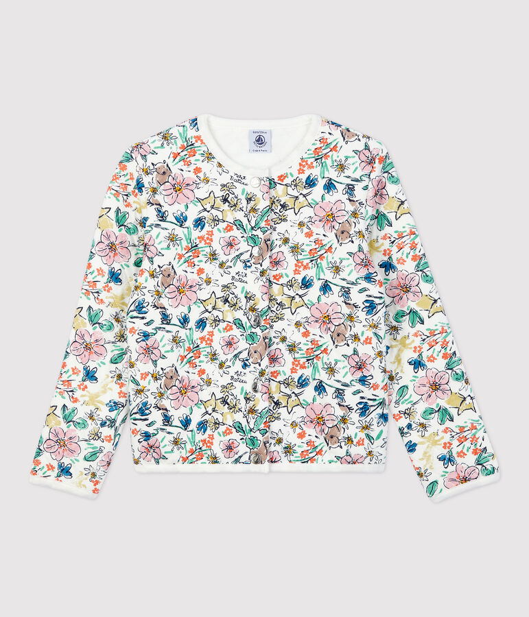 Meisjescardigan van tubic wit/multicouleur