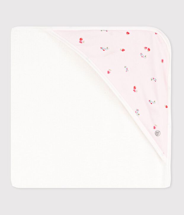 Carr&eacute; de bain b&eacute;b&eacute; en coton rose/multicouleur