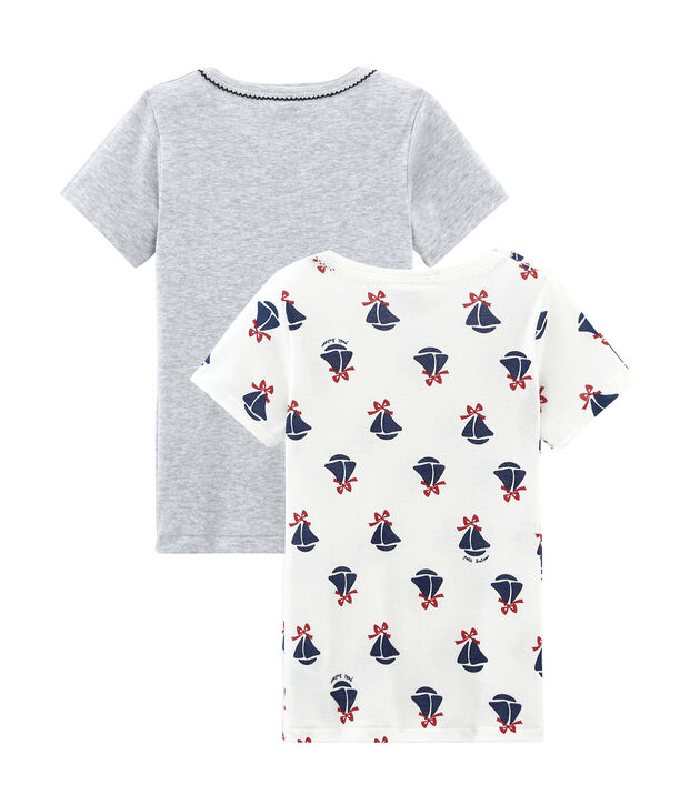 Set van 2 meisjes-T-shirts met korte mouwen multicouleur