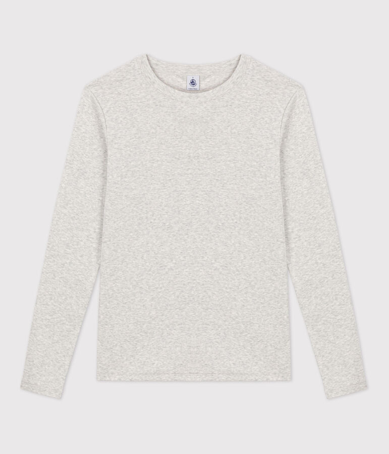 Tijdloos dames-T-shirt met ronde hals in biokatoen grijs