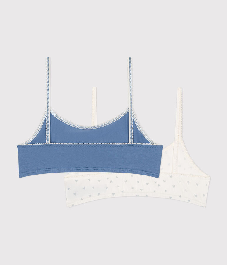 Lot de 2 brassi&egrave;res c&oelig;ur en coton et &eacute;lasthanne enfant variante 1