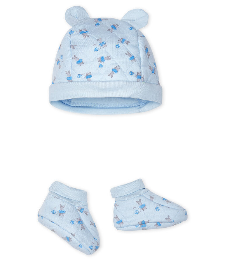 Set met muts en slofjes van tubic voor baby blauw/multicouleur