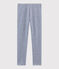 Legging kind van wol en katoen met milleraies strepen blauw MEDIEVAL/wit MARSHMALLOW