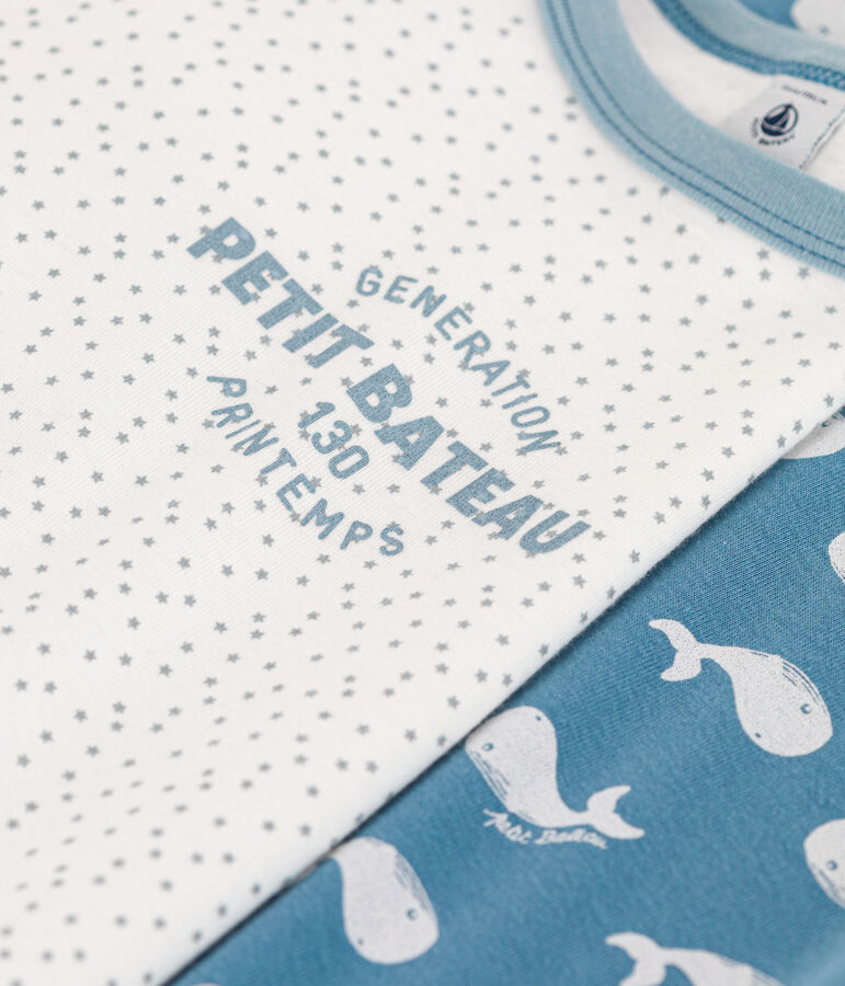 Lot de 2 pyjamas baleines en coton petit gar&ccedil;on multicouleur