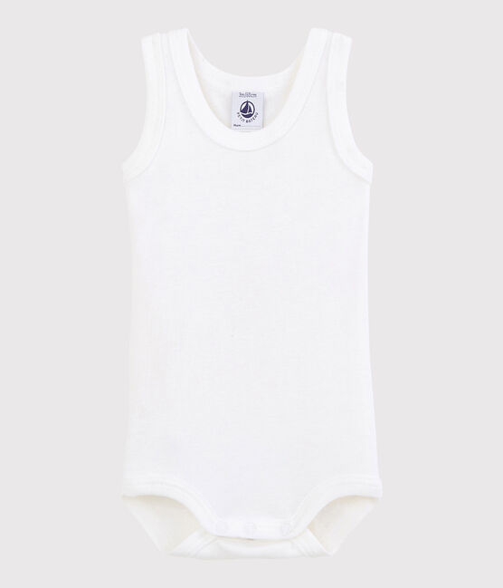 Body sans manches bébé fille-garçon blanc ECUME