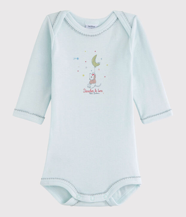 Body manches longues b&eacute;b&eacute; fille bleu Bocal