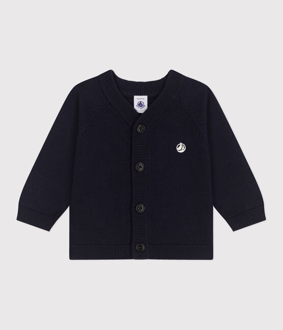 Effen katoenen babyvestje blauw SMOKING