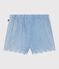 Short b&eacute;b&eacute; en chambray brod&eacute; bleu