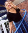 Le Droit, katoenen T-shirt voor dames met V-hals blauw SMOKING