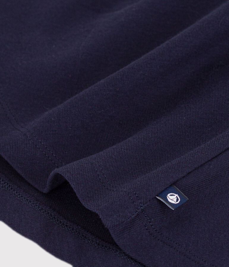 Effen katoenen kinderjurk met korte mouw blauw SMOKING