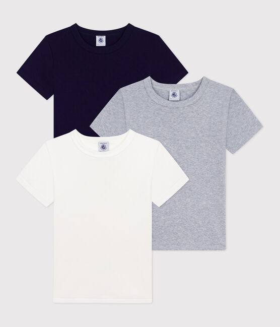 Setje met effen katoenen T-shirts met korte mouw voor kinderen variante 1