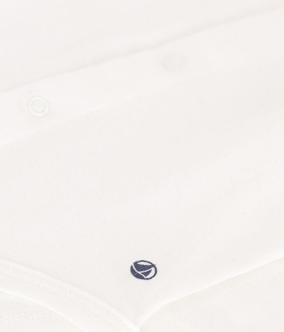 Body manches longues à collerette en coton bébé blanc MARSHMALLOW