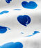 Molton slaappakje met blauwe hartjes voor baby meisjes wit MARSHMALLOW/wit MULTICO