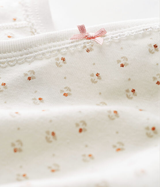 Body naissance manches longues bébé fille blanc MARSHMALLOW/blanc MULTICO
