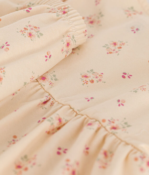 Robe et bloomer en jersey l&eacute;ger b&eacute;b&eacute; &eacute;cru/multicouleur