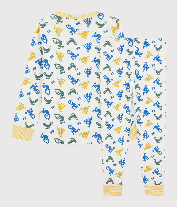 Pyjama singes phosphorescents petit gar&ccedil;on en coton blanc/multicouleur