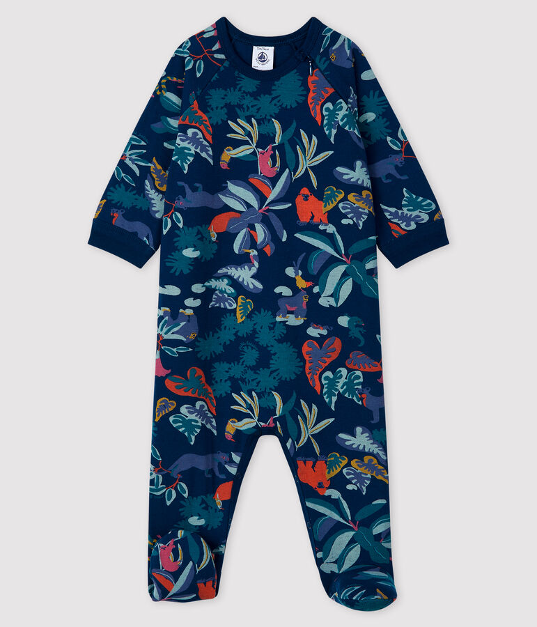 Dors-bien zipp&eacute; b&eacute;b&eacute; en tubique bleu MEDIEVAL/blanc MULTICO