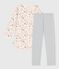 Chemise de nuit et legging enfant en molleton imprimé fleurs MILK/ MULTICO