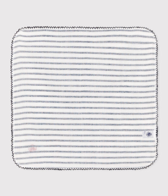 ZAKDOEK MET MARINESTREEPJES VAN LUCHTIG KATOEN wit MARSHMALLOW/blauw SMOKING