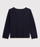 Wol en katoenen Cardigan vest jongens kinderen blauw SMOKING/wit MARSHMALLOW