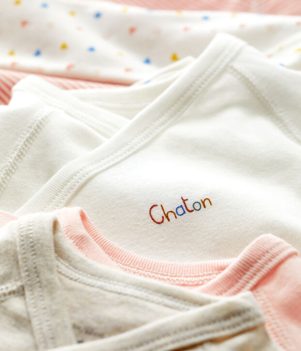 Lot de 5 bodies b&eacute;b&eacute; en coton biologique multicouleur