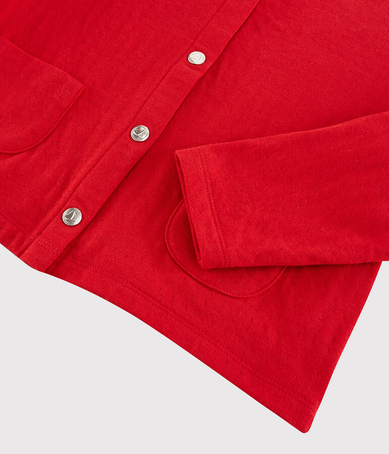 Cardigan en tubique enfant fille rouge