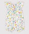 Combinaison courte en popeline bébé fille blanc MARSHMALLOW/blanc MULTICO