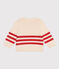 Pull bébé en coton à rayures placées et badge à la poitrine rouge AVALANCHE/ AURORA