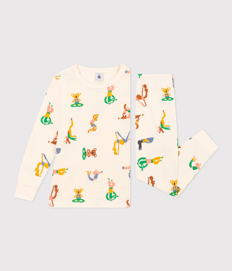 Pyjama imprim&eacute; motif animaux en coton enfant &eacute;cru/multicouleur
