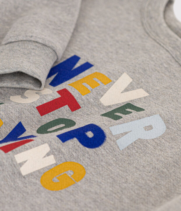 Sweatshirt en molleton enfant gar&ccedil;on gris