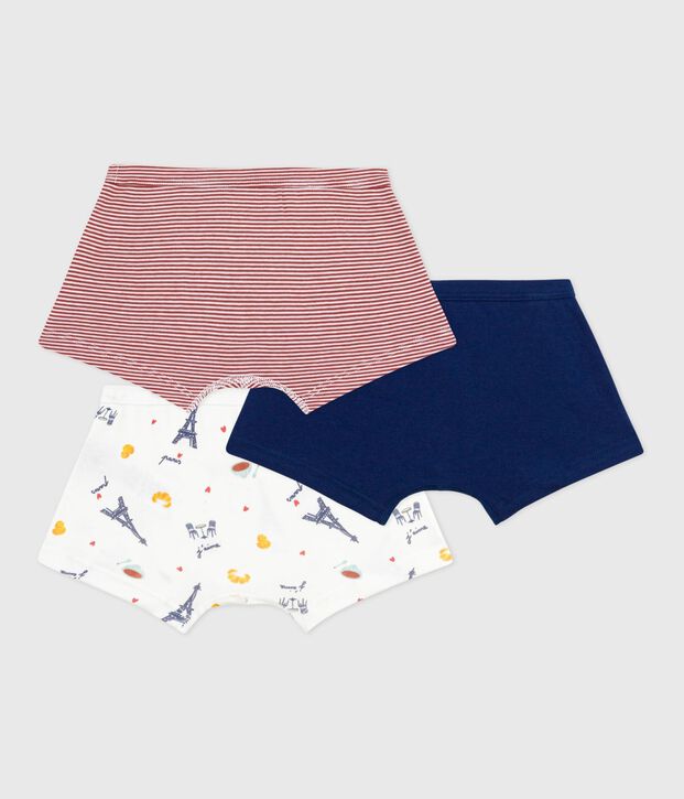 Lot de boxers enfant en coton &agrave; ceinture collet&eacute;e imprim&eacute; Paris multicouleur