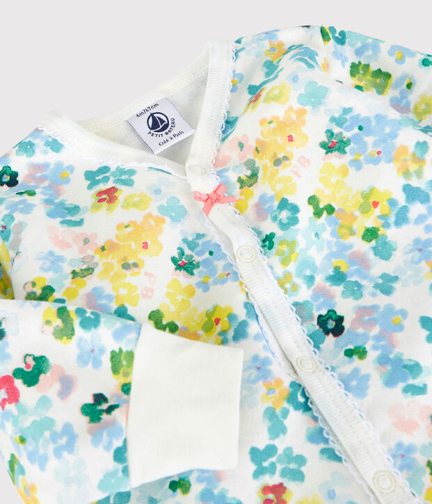 Nachtkleding set van molton voor baby's wit/multicouleur
