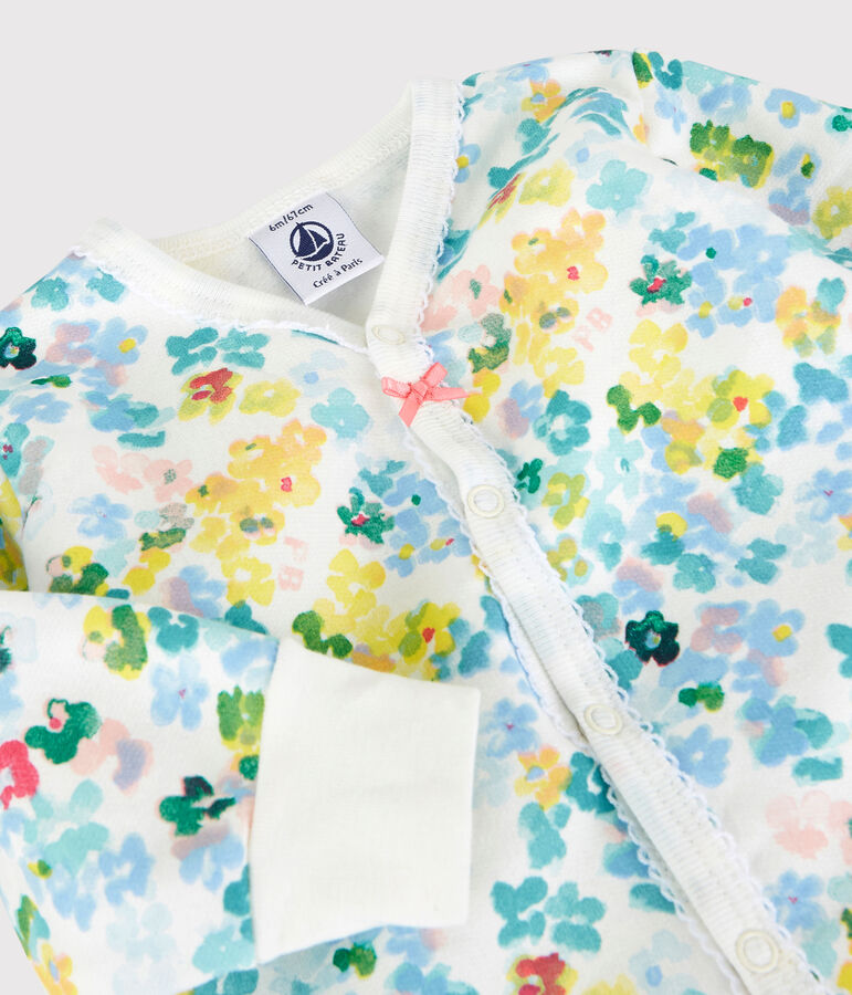 Nachtkleding set van molton voor baby's wit/multicouleur