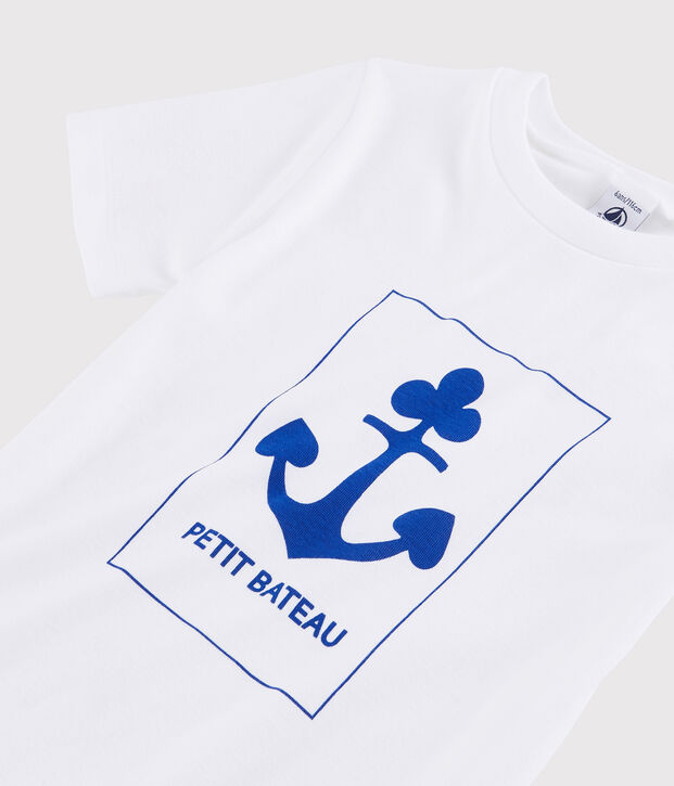 Tee shirt s&eacute;rigraphi&eacute; enfant gar&ccedil;on blanc